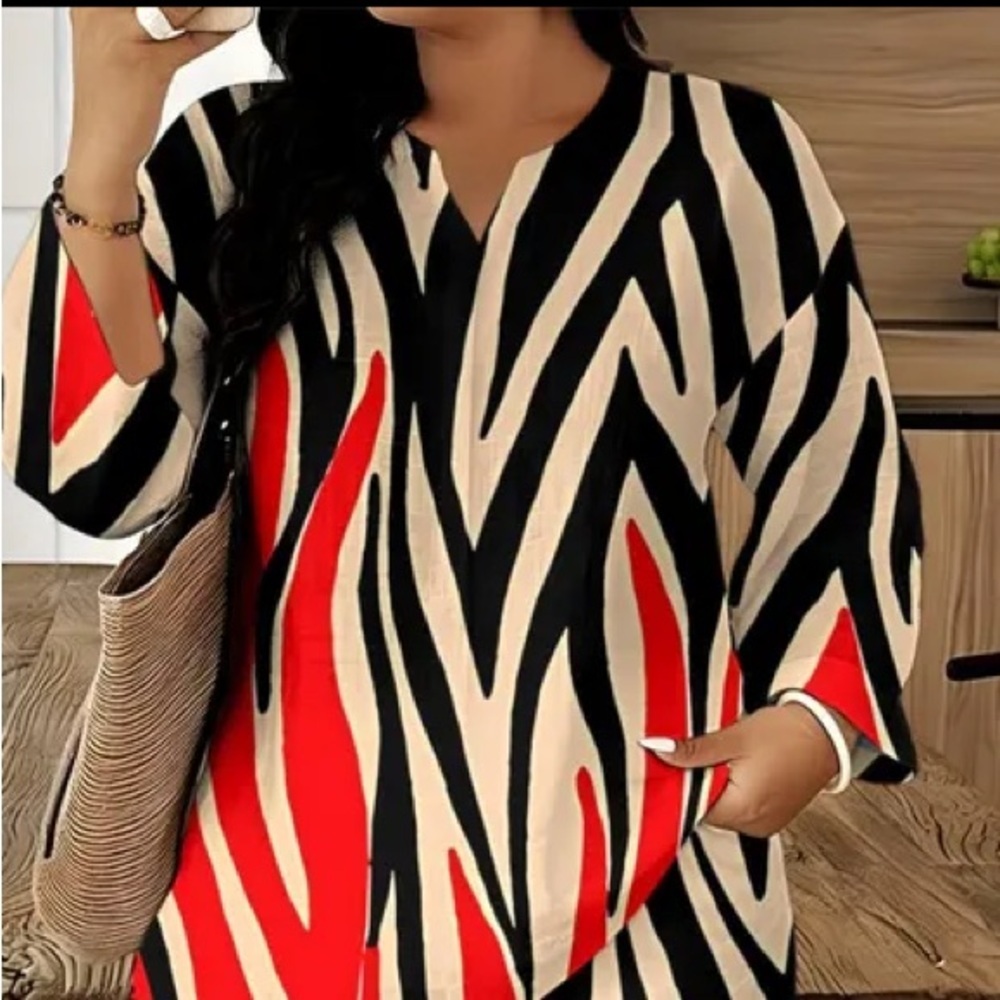 Zebra Print Two Piece Pant Set - Picture 3 of 7